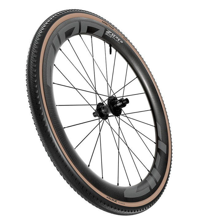 Zipp, Goodyear XPLR Inter, Gravel Tire, 700x45C, Folding, Tubeless Ready, Dynamic:UHP, M:Wall, Black