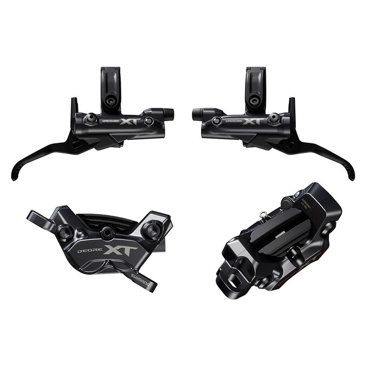 Shimano, XT BL-M8200 / BR-M8200 Kit, MTB Hydraulic Disc Brake, Front and Rear, Flat mount, Disc: Not included, Black, IBRM8220UPGKIT1