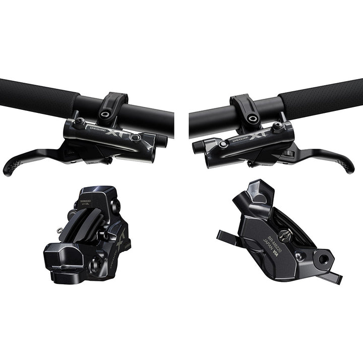 Shimano, XT BL-M8200 / BR-M8200 Kit, MTB Hydraulic Disc Brake, Front and Rear, Flat mount, Disc: Not included, Black, IBRM8220UPGKIT1