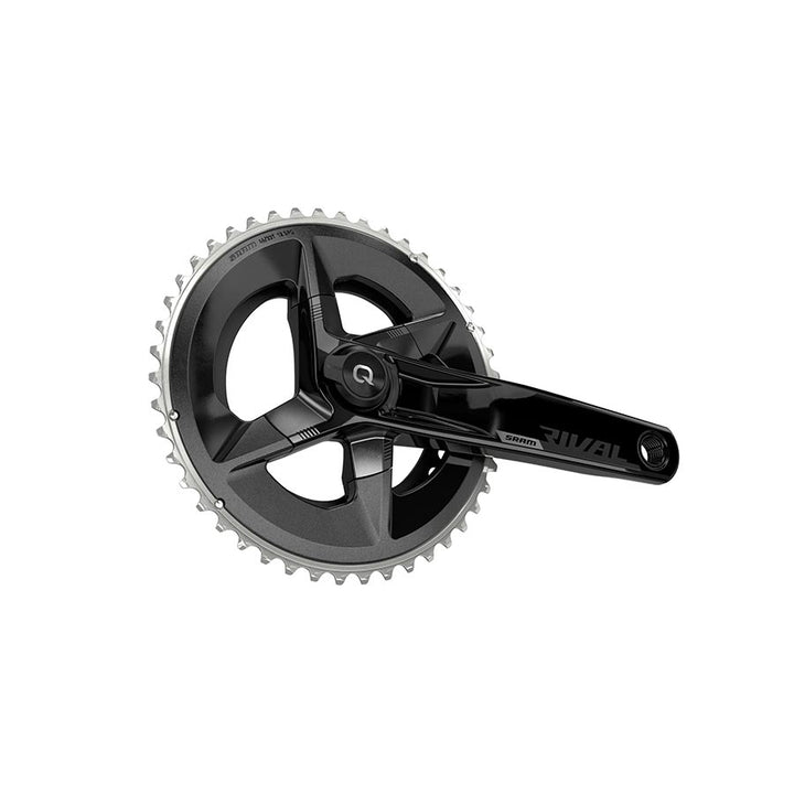 SRAM, Rival D1 Quarq 2x, Power Meter Crankset, Speed: 12, Spindle: 28.99mm, BCD: 107, 48/35, DUB, 160mm, Black, Road Disc