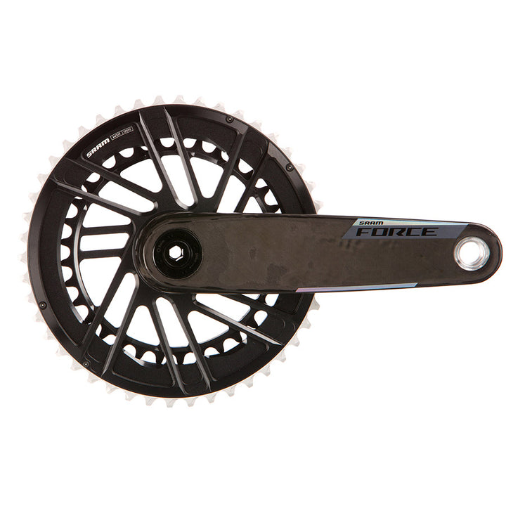 SRAM, Force 2x E1, Crankset, Speed: 12, Spindle: 28.99mm, BCD: Direct Mount SRAM 8 Bolt, 50/37, DUB, 160mm, Black, Road