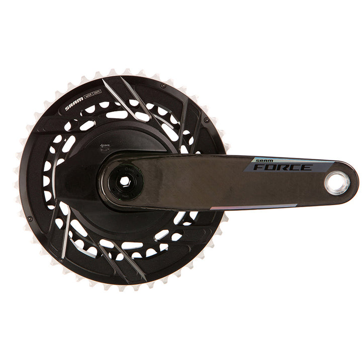 SRAM, Force 2x Powermeter E1, Power Meter Crankset, Speed: 12, Spindle: 28.99mm, BCD: Thread Mount, 50/37, DUB, 160mm, Black, Road
