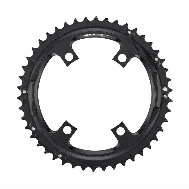 SRAM, Road 110mm Asymmetrical, Chainring, Teeth: 50, Speed: 11, BCD: 110, Bolts: 4, Outer, Aluminum, Black