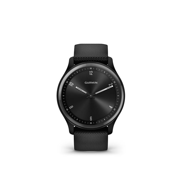 Garmin, vivomove Sport, Watch, Watch Color: Black, Wristband: Black - Silicone