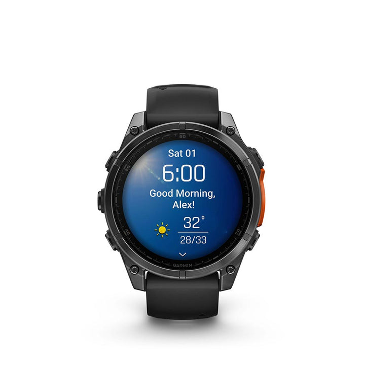 Garmin, fenix 8 AMOLED 47mm, Watch, Watch Color: Slate Grey, Wristband: Black - Silicone