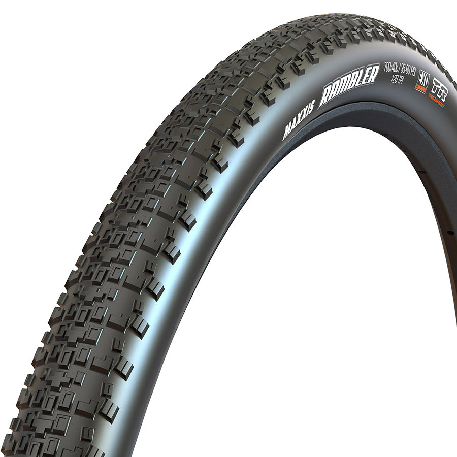 Maxxis, Rambler, Gravel Tire, 700x50C, Folding, Tubeless Ready, HYPR-X, EXO, 120TPI, Black