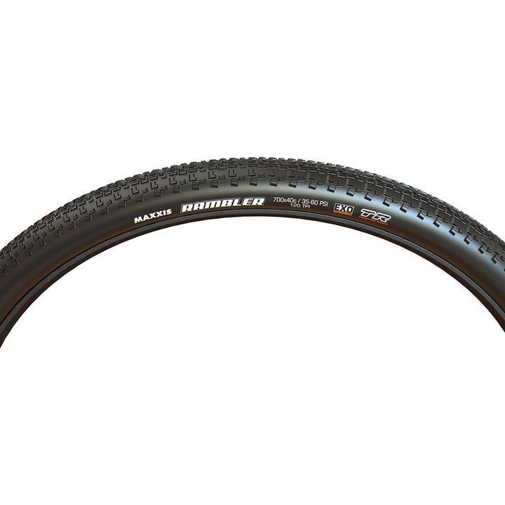 Maxxis, Rambler, Gravel Tire, 700x50C, Folding, Tubeless Ready, HYPR-X, EXO, 120TPI, Black