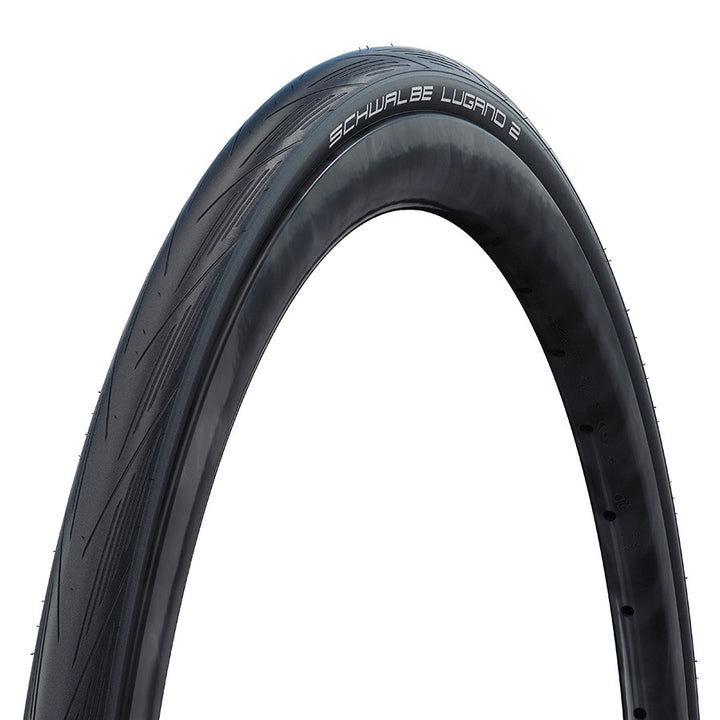 Schwalbe, Lugano II, Road Tire, 700x23C, Wire, Clincher, SiC, K-Guard, 50TPI, Black
