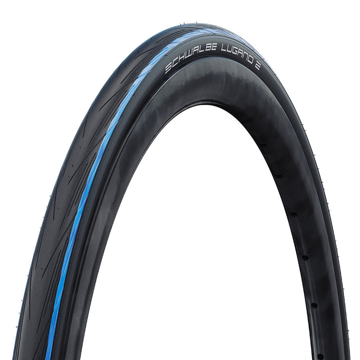 Schwalbe, Lugano II, Road Tire, 700x23C, Wire, Clincher, SiC, K-Guard, 50TPI, Black
