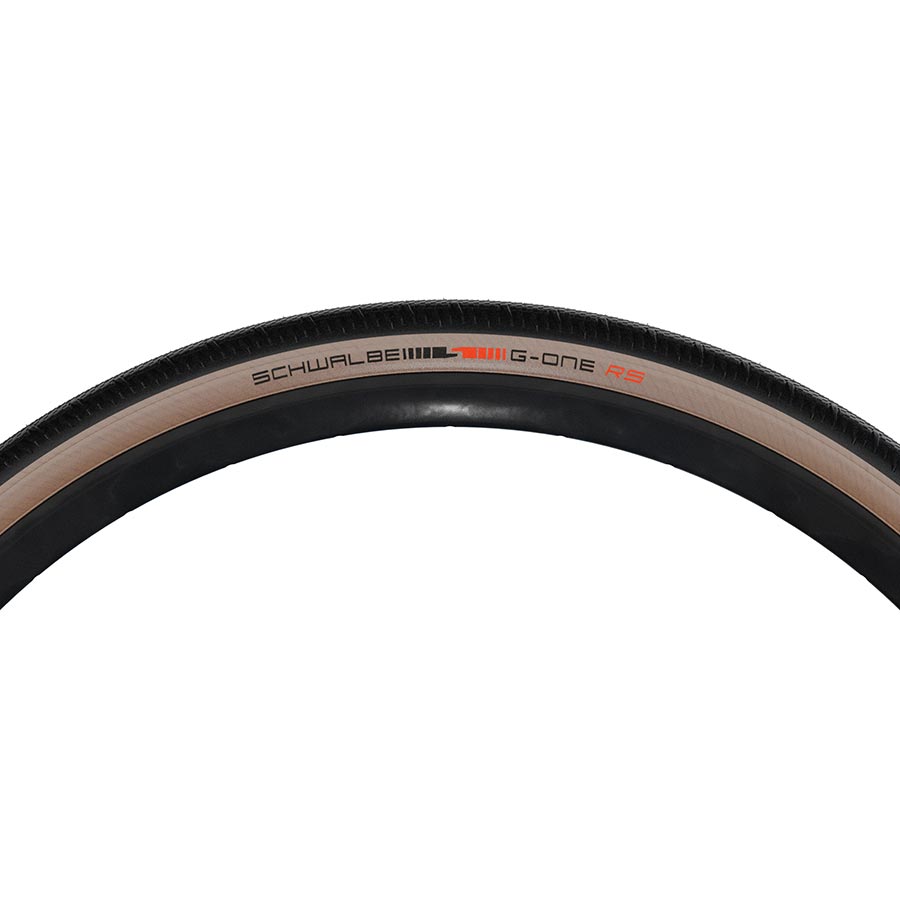 Schwalbe, G-One RS, Gravel Tire, 700x45C, Folding, Tubeless Ready, Addix Race, Pro, 67TPI, Tanwall