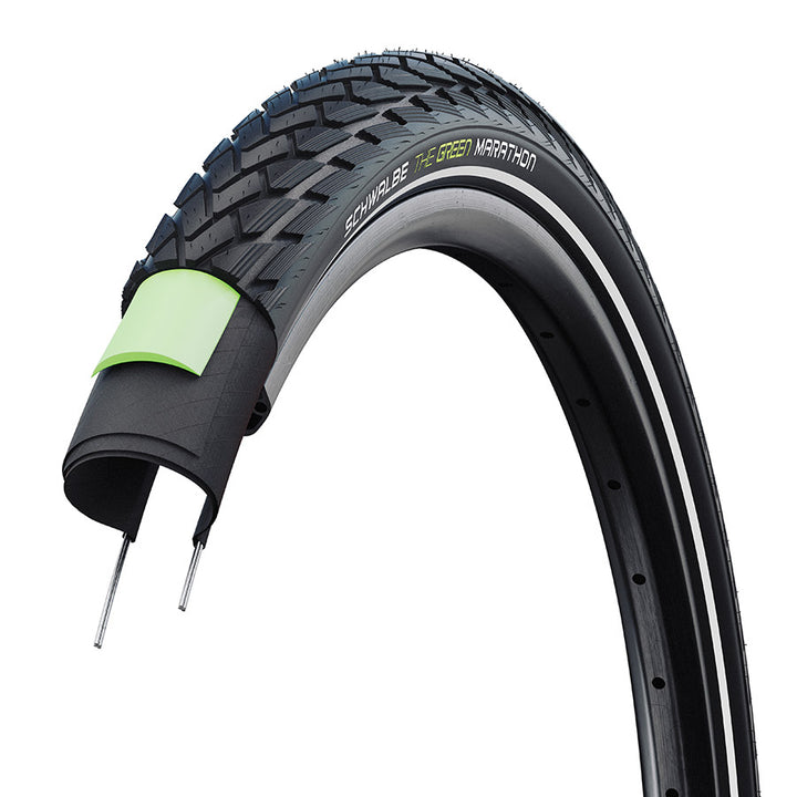 Schwalbe, Marathon Performance, Hybrid Tire, 700x25C, Wire, Clincher, Addix Eco, GreenGuard, 67TPI, Black