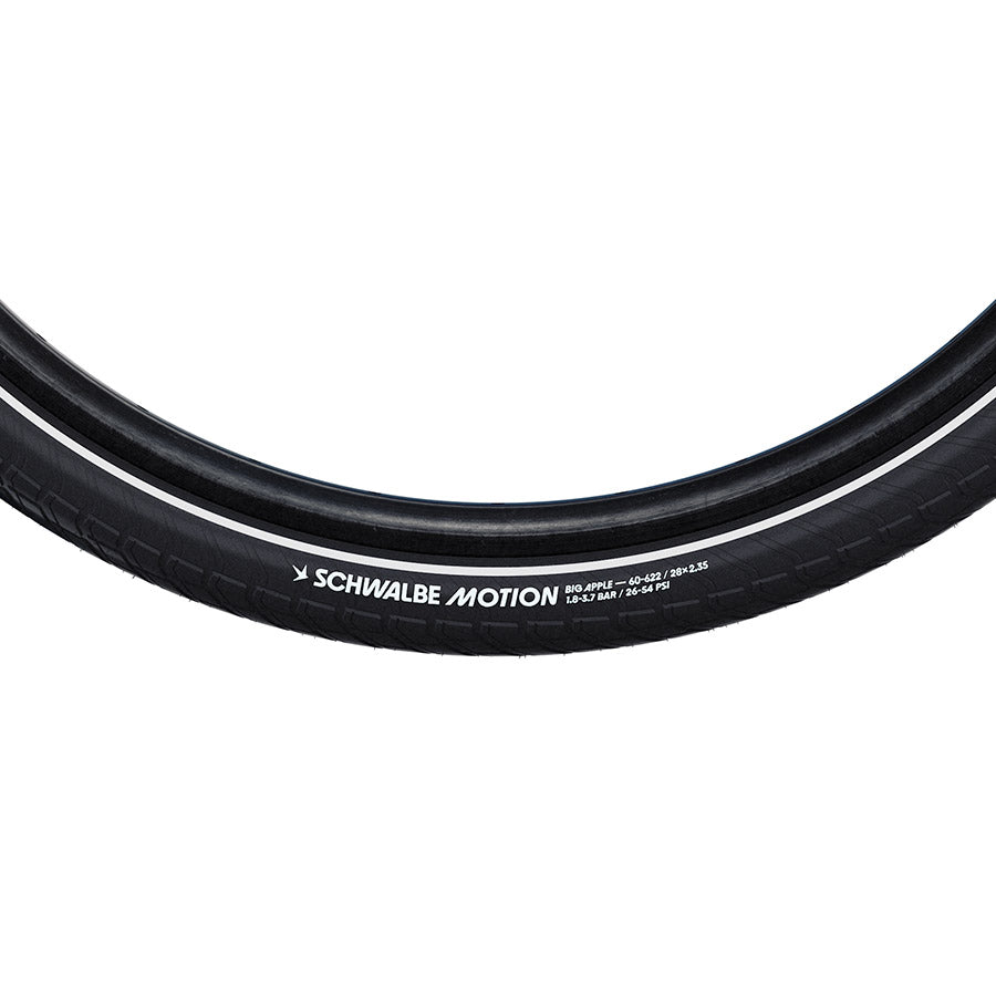 Schwalbe, Motion Big Apple, Hybrid Tire, 14x2.00, Wire, Clincher, Addix Green, RaceGuard, Reflex, 67TPI, Black