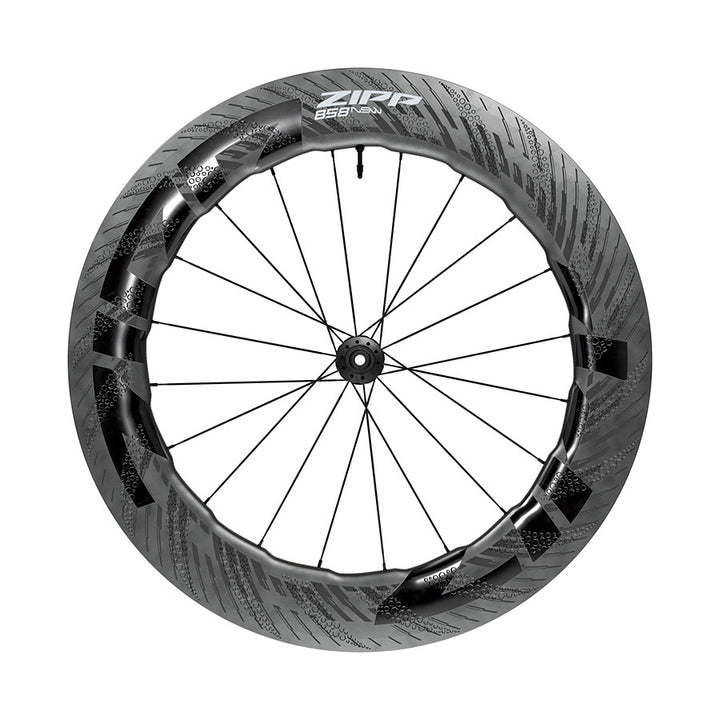 Zipp, 858 NSW D1, Wheel, Front, 700C / 622, Holes: 20, 12mm TA, 100mm, Disc Center Lock