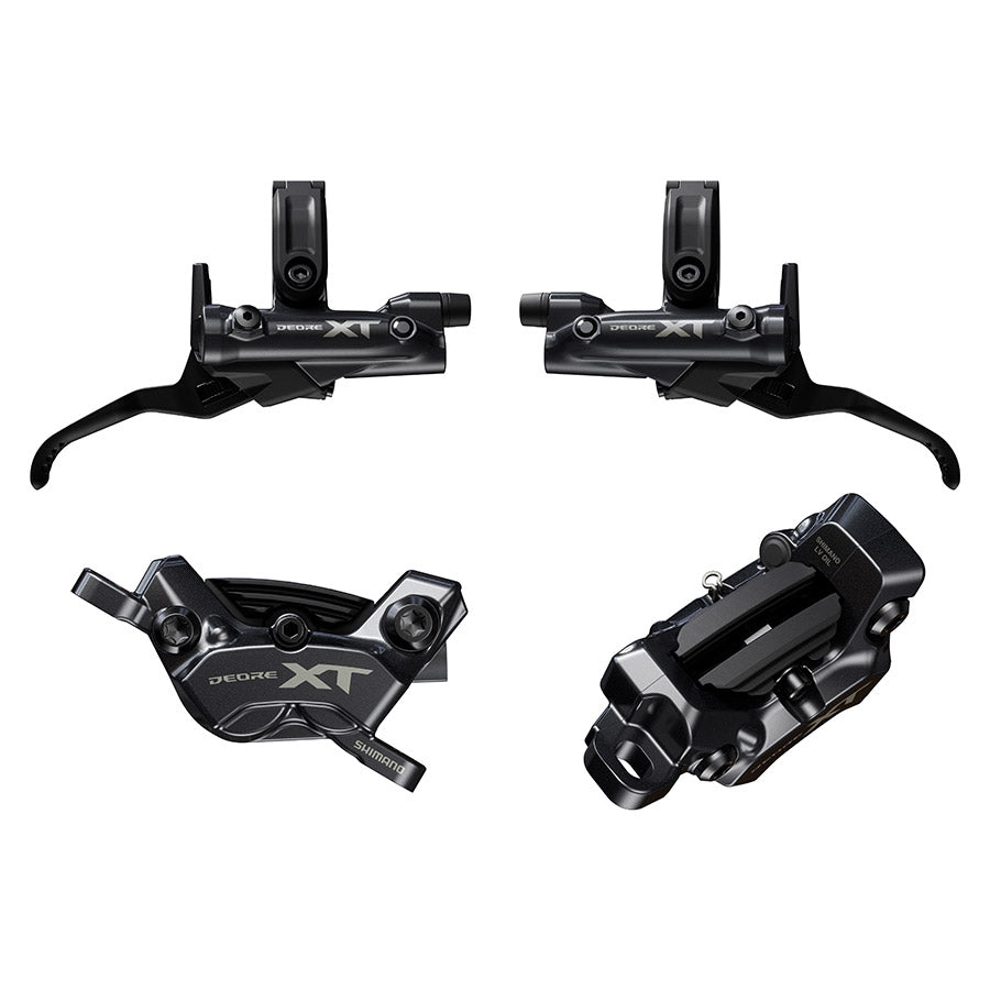 Shimano, XT BL-M8200 / BR-M8200 Kit, MTB Hydraulic Disc Brake, Front and Rear, Flat mount, Disc: Not included, Black, IBRM8220UPGKIT1