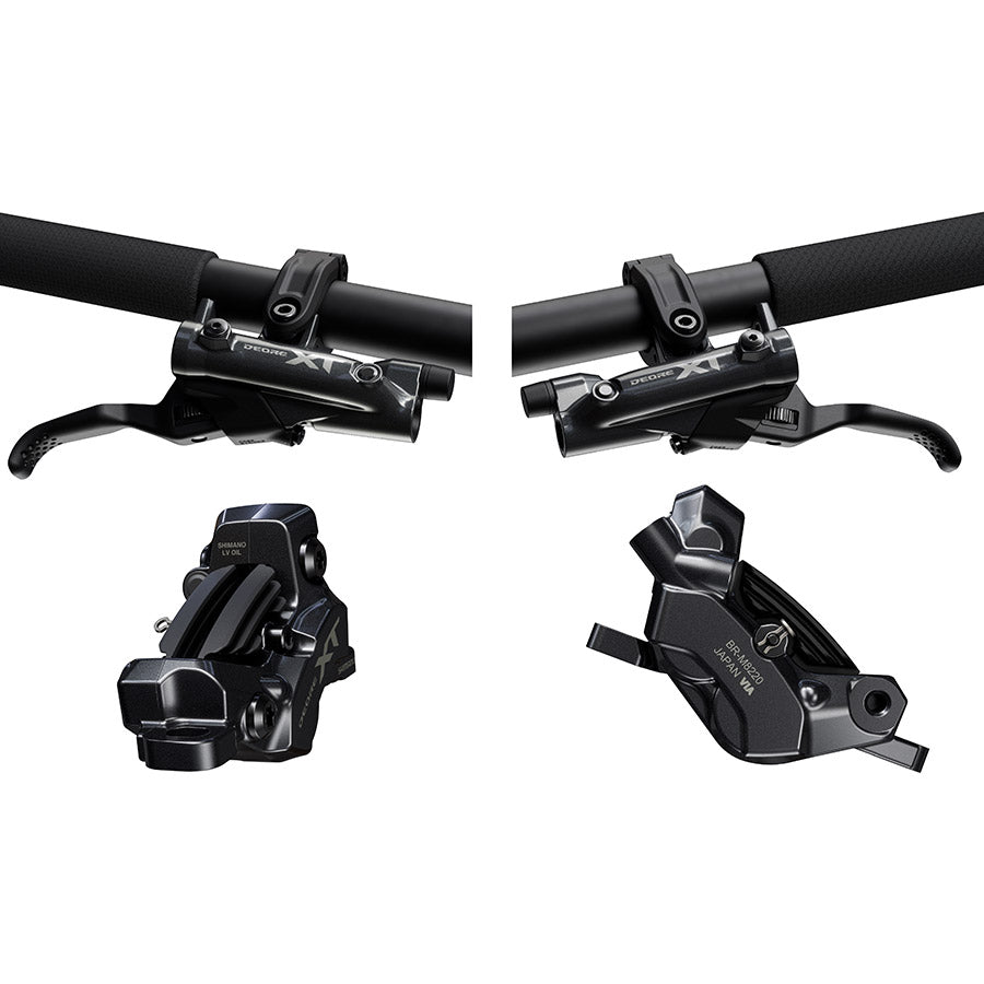 Shimano, XT BL-M8200 / BR-M8200 Kit, MTB Hydraulic Disc Brake, Front and Rear, Flat mount, Disc: Not included, Black, IBRM8220UPGKIT1