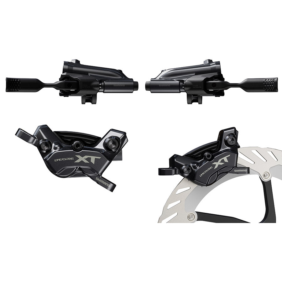 Shimano, XT BL-M8200 / BR-M8200 Kit, MTB Hydraulic Disc Brake, Front and Rear, Flat mount, Disc: Not included, Black, IBRM8220UPGKIT1