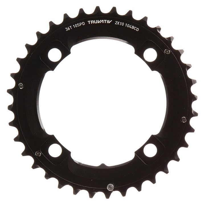 SRAM, 36T, 10 sp, BCD 104mm, 4-Bolt, Outer Chainring, For L-pin GXP, Aluminum, Black, 11.6215.188.430
