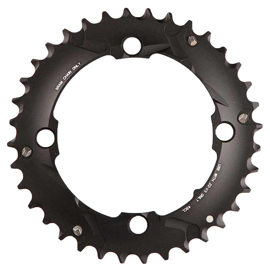 SRAM, 36T, 10 sp, BCD 104mm, 4-Bolt, Outer Chainring, For L-pin GXP, Aluminum, Black, 11.6215.188.430