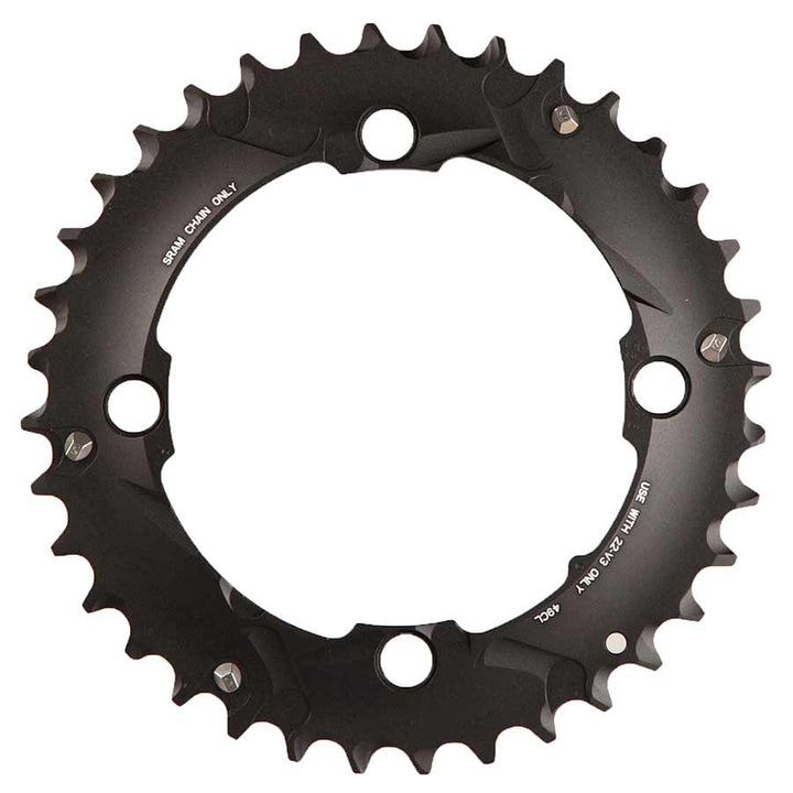 SRAM, 36T, 10 sp, BCD 104mm, 4-Bolt, Outer Chainring, For L-pin GXP, Aluminum, Black, 11.6215.188.430