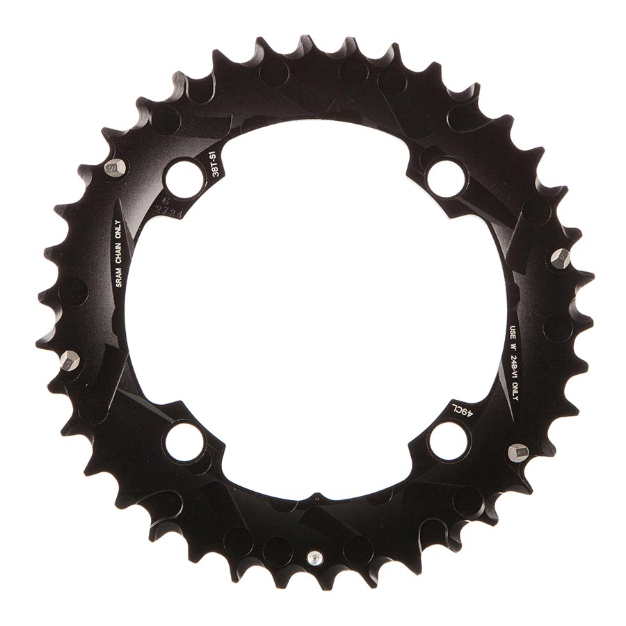 SRAM, 36T, 10 sp, BCD 104mm, 4-Bolt, Outer Chainring, For L-pin GXP, Aluminum, Black, 11.6215.188.430