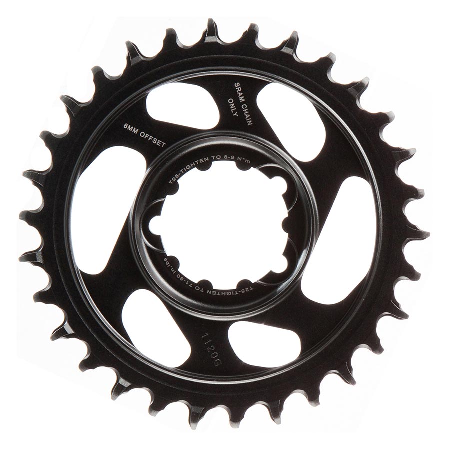 SRAM, Eagle, Chainring, Teeth: 30, Speed: 11/12, BCD: Direct Mount, Aluminum, Grey, -4mm