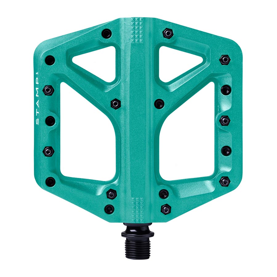 crankbrothers, STAMP 1, Platform Pedals, Body: Composite, Spindle: Cr-Mo, 9/16'', Black, Pair, Large