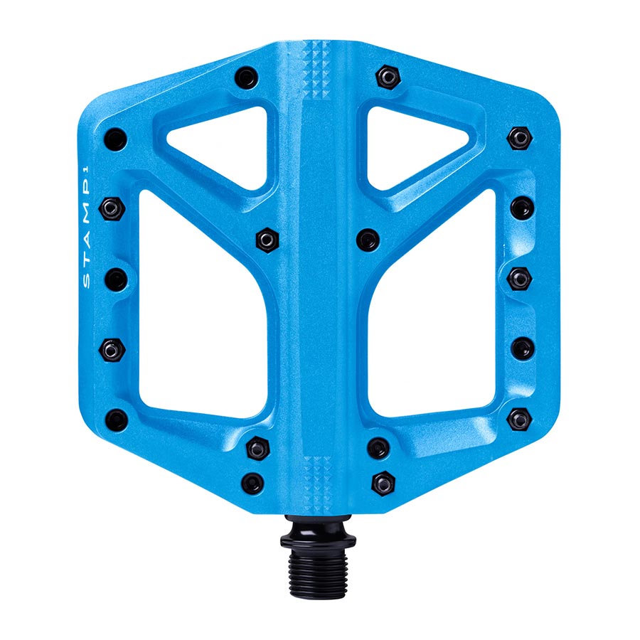 crankbrothers, STAMP 1, Platform Pedals, Body: Composite, Spindle: Cr-Mo, 9/16'', Black, Pair, Large