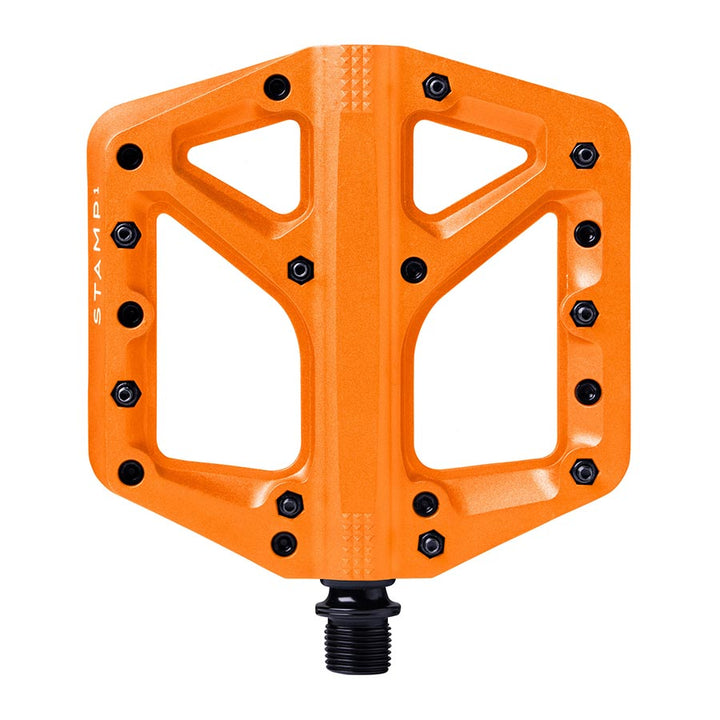 crankbrothers, STAMP 1, Platform Pedals, Body: Composite, Spindle: Cr-Mo, 9/16'', Black, Pair, Large