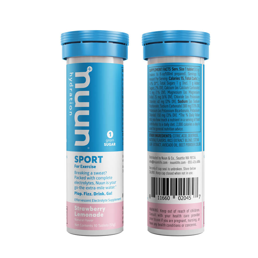 Nuun, Sport, Drink Mix, Strawberry Lemonade, Box of 8, 10 servings
